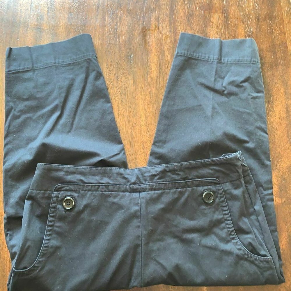 - Talbots Capri Pants Black Stretch 10 Petites